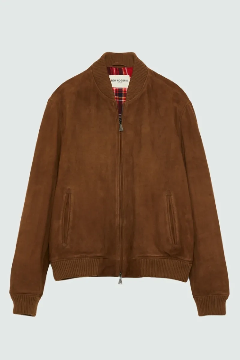 Roy Rogers Capispalla>Bomber In Suede MARRONE
