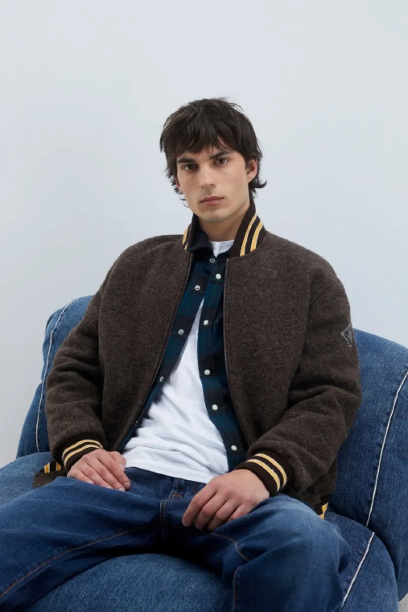 bomber_varsity_5.webp Roy Rogers Capispalla>Bomber Varsity MARRONE