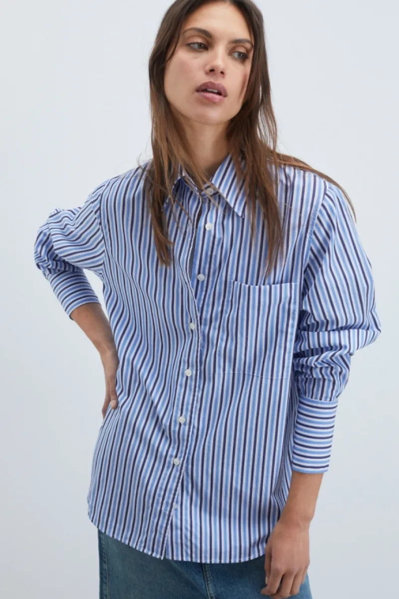 Roy Rogers Camicie>Camicia Mimi Popeline Stripe BLU