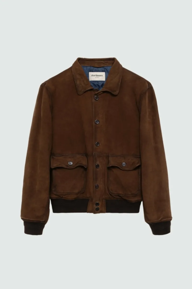 Roy Rogers Capispalla>Giacca Newman In Suede Vintage MARRONE