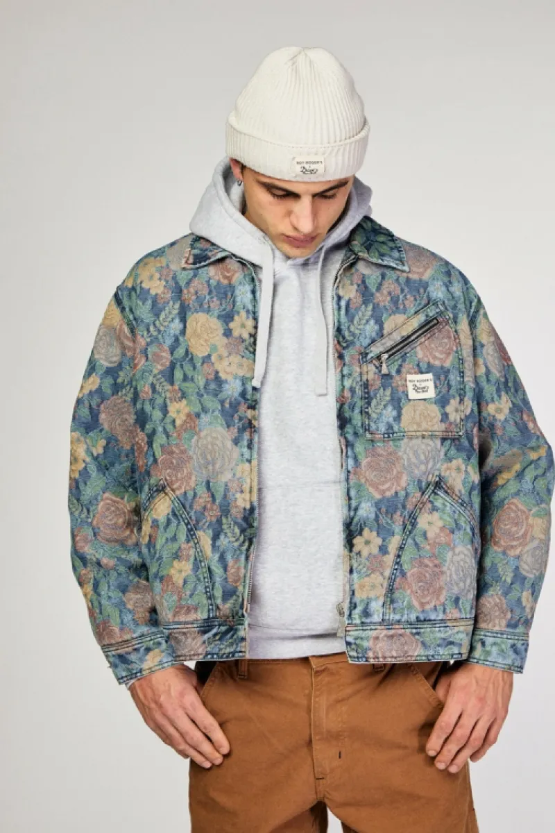 Roy Rogers Roy Roger's X Dave's Ny | Capispalla>Giacca Work Roy Roger's X Dave's Ny In Jacquard Tapestry BLU