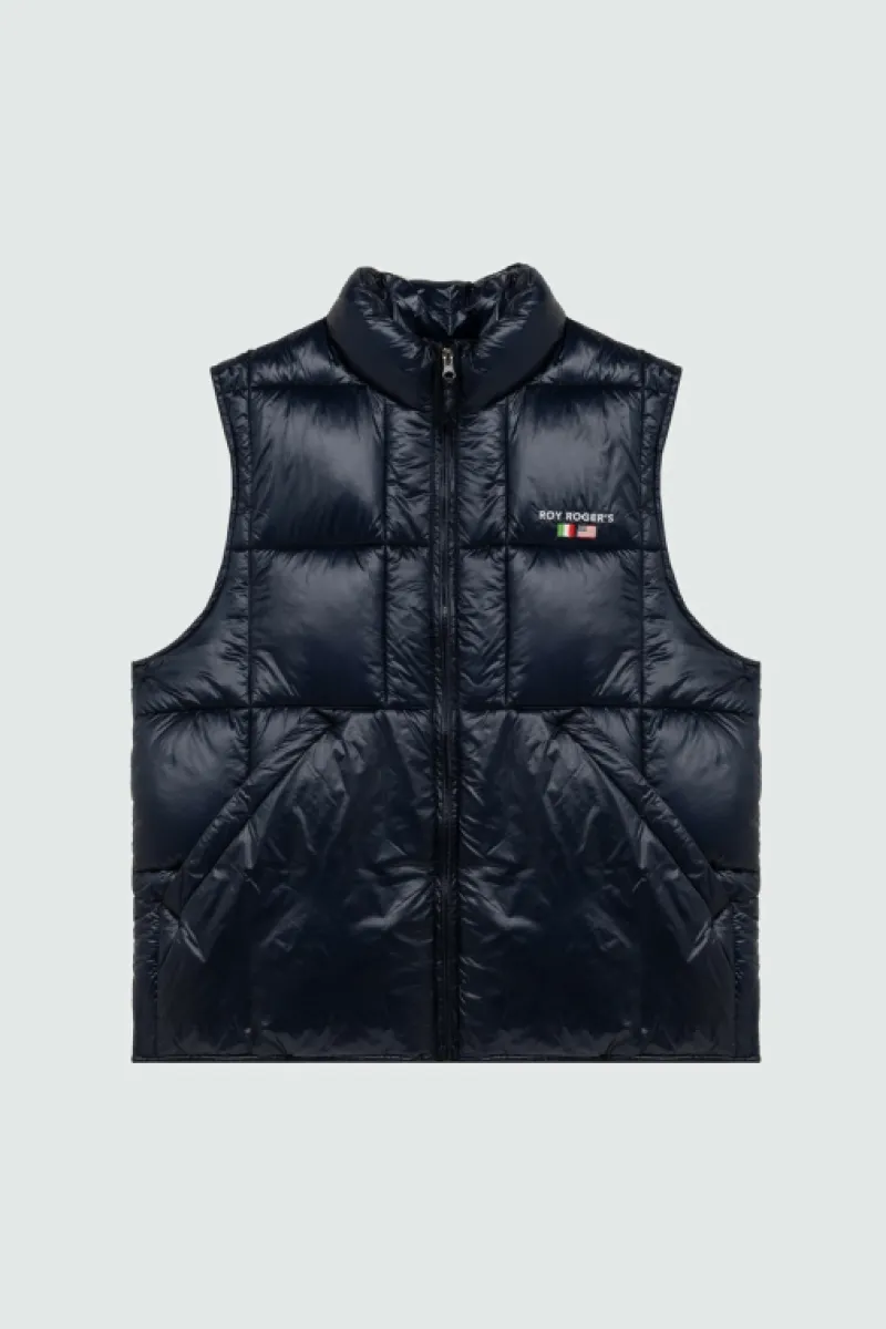 Roy Rogers Capispalla>Gilet In Nylon Ripstop BLU