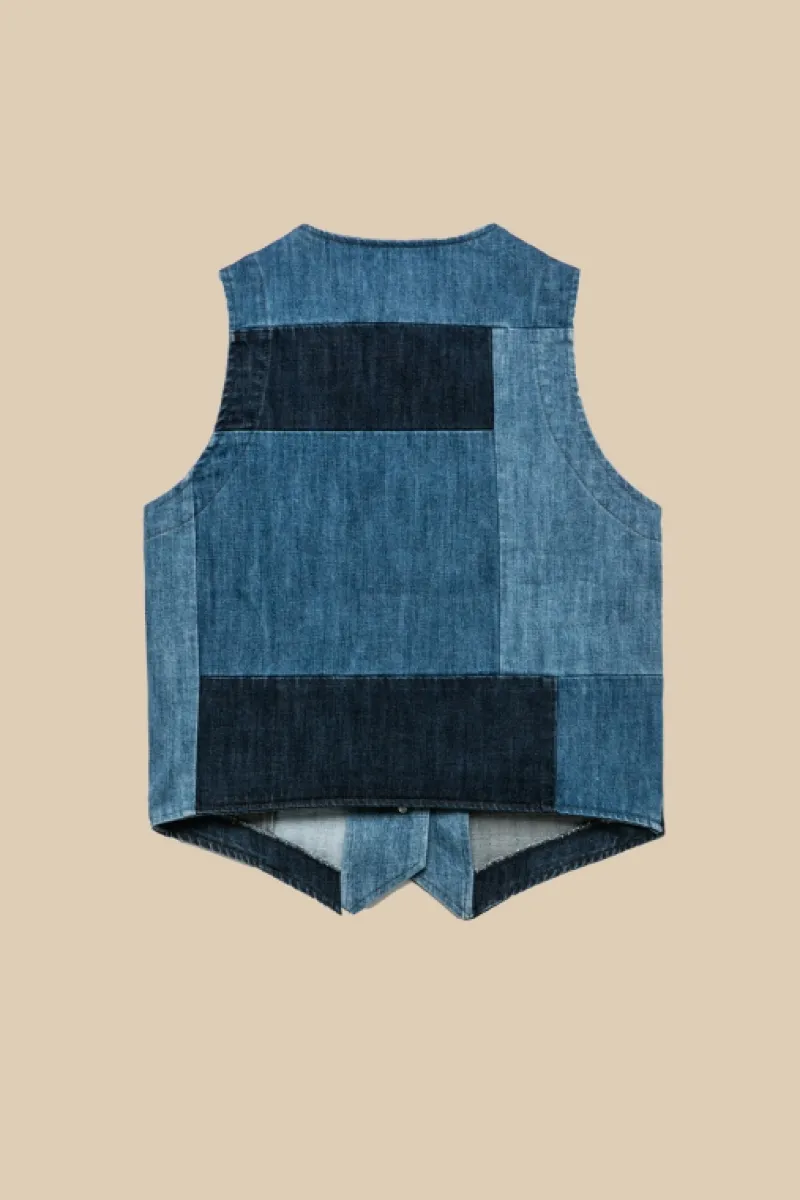 gilet_patchwork_th_denim_rinse_3.webp Roy Rogers Capispalla>Gilet Patchwork 70th Denim Rinse BLU