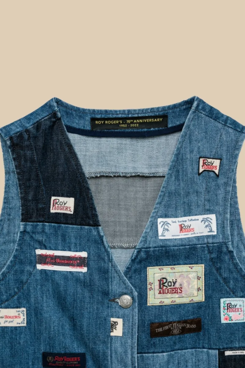 gilet_patchwork_th_denim_rinse_5.webp Roy Rogers Capispalla>Gilet Patchwork 70th Denim Rinse BLU