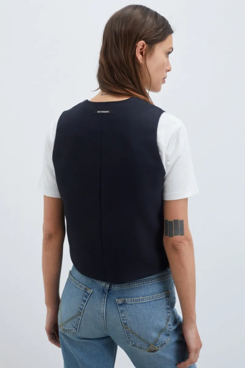 gilet_tailored_twill_3.webp Roy Rogers Capispalla>Gilet Tailored Twill BLU