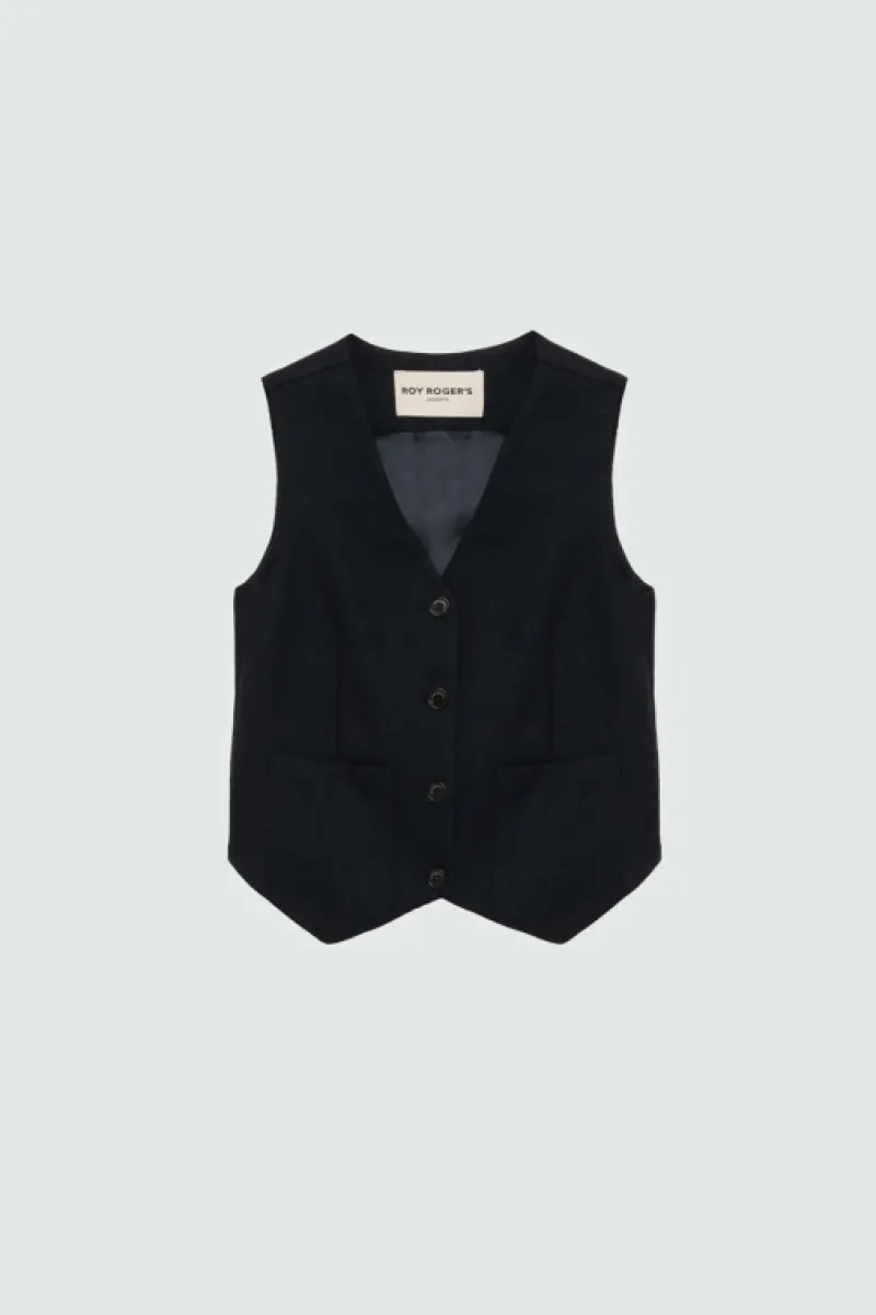 gilet_tailored_twill_6.webp Roy Rogers Capispalla>Gilet Tailored Twill BLU