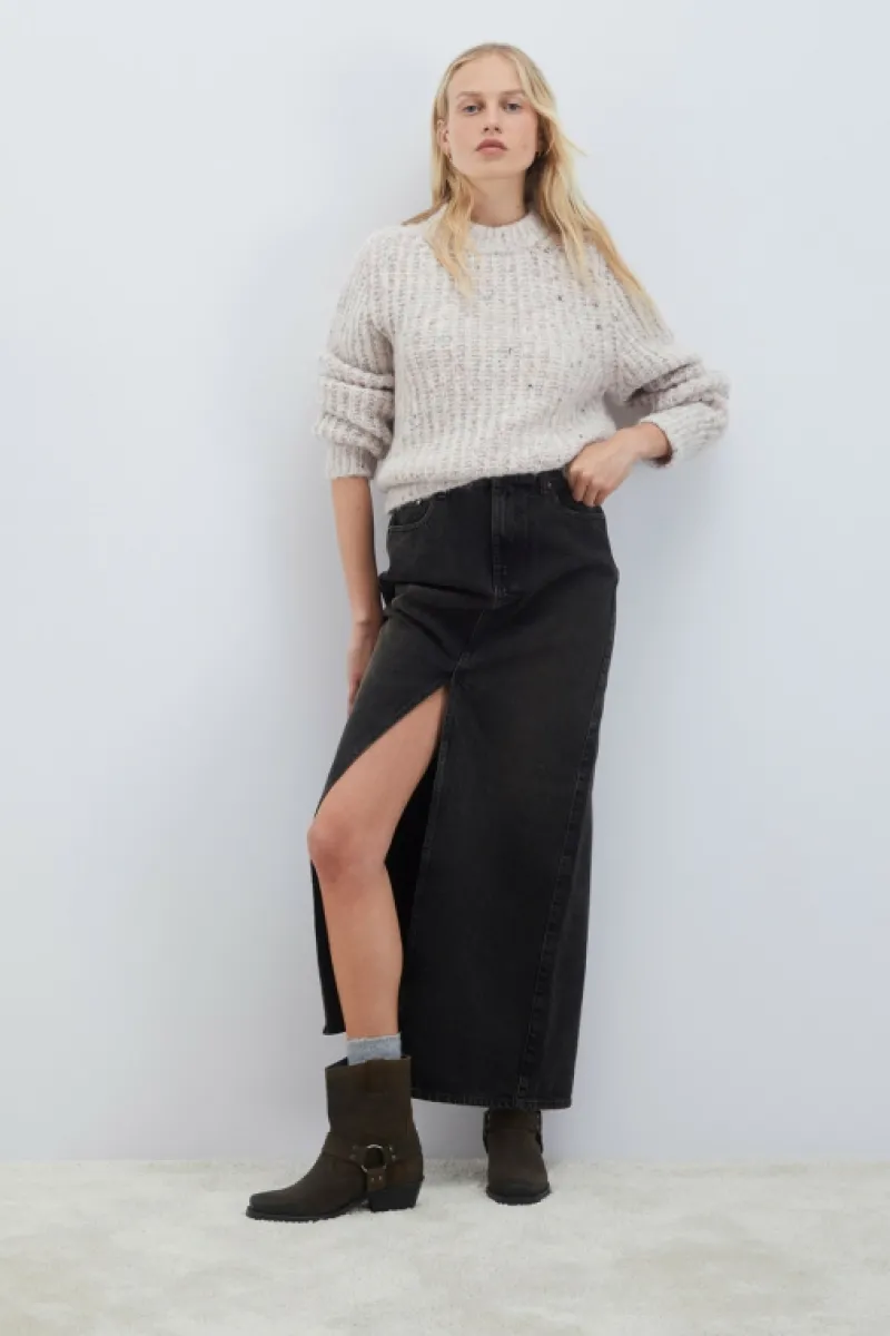 Roy Rogers Pantaloni E Gonne>Gonna Jinny In Denim Black NERO