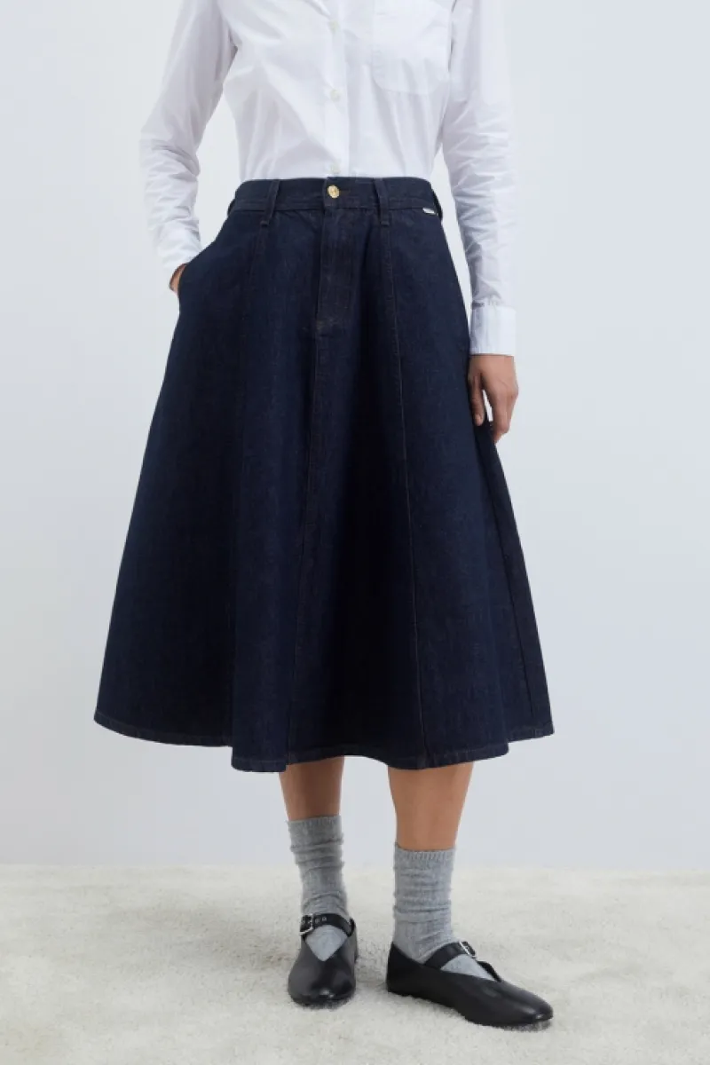 gonna_loren_denim_rinse_2.webp Roy Rogers Pantaloni E Gonne>Gonna Loren Denim Rinse BLU