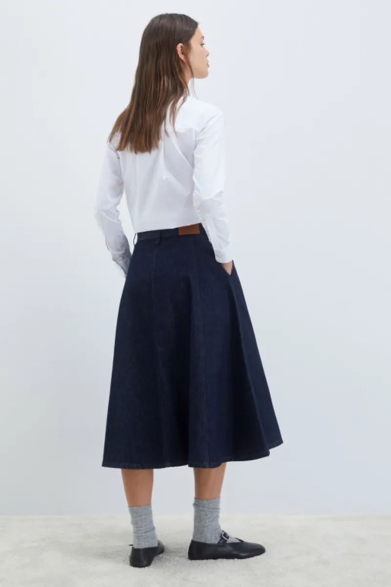 gonna_loren_denim_rinse_3.webp Roy Rogers Pantaloni E Gonne>Gonna Loren Denim Rinse BLU