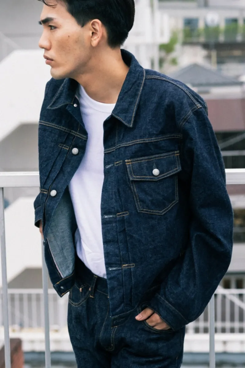 Roy Rogers Capispalla>Made In Japan-giacca Type X Selvedge Sun Dry BLU