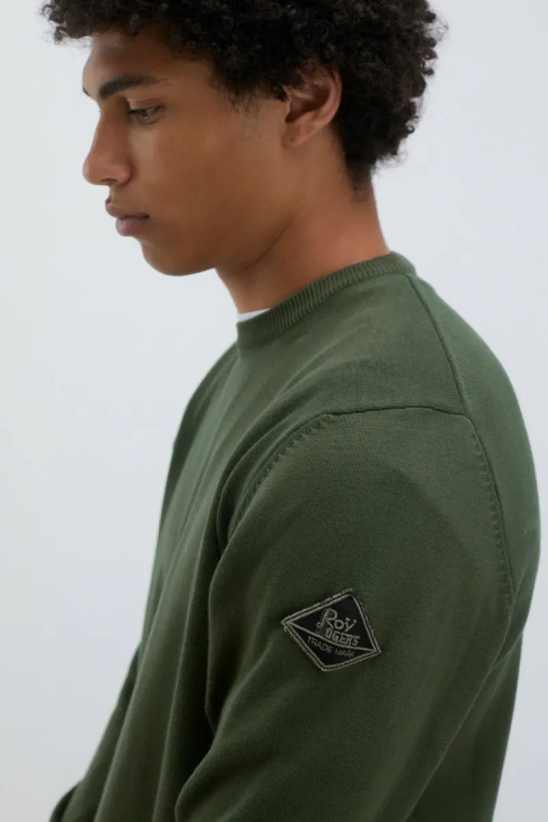 maglia_girocollo_in_cotone_2.webp Roy Rogers Maglieria E Felpe>Maglia Girocollo In Cotone VERDE