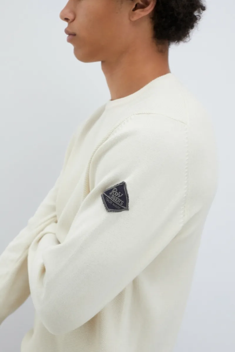 Roy Rogers Maglieria E Felpe>Maglia Girocollo In Cotone Punto Spillo BIANCO