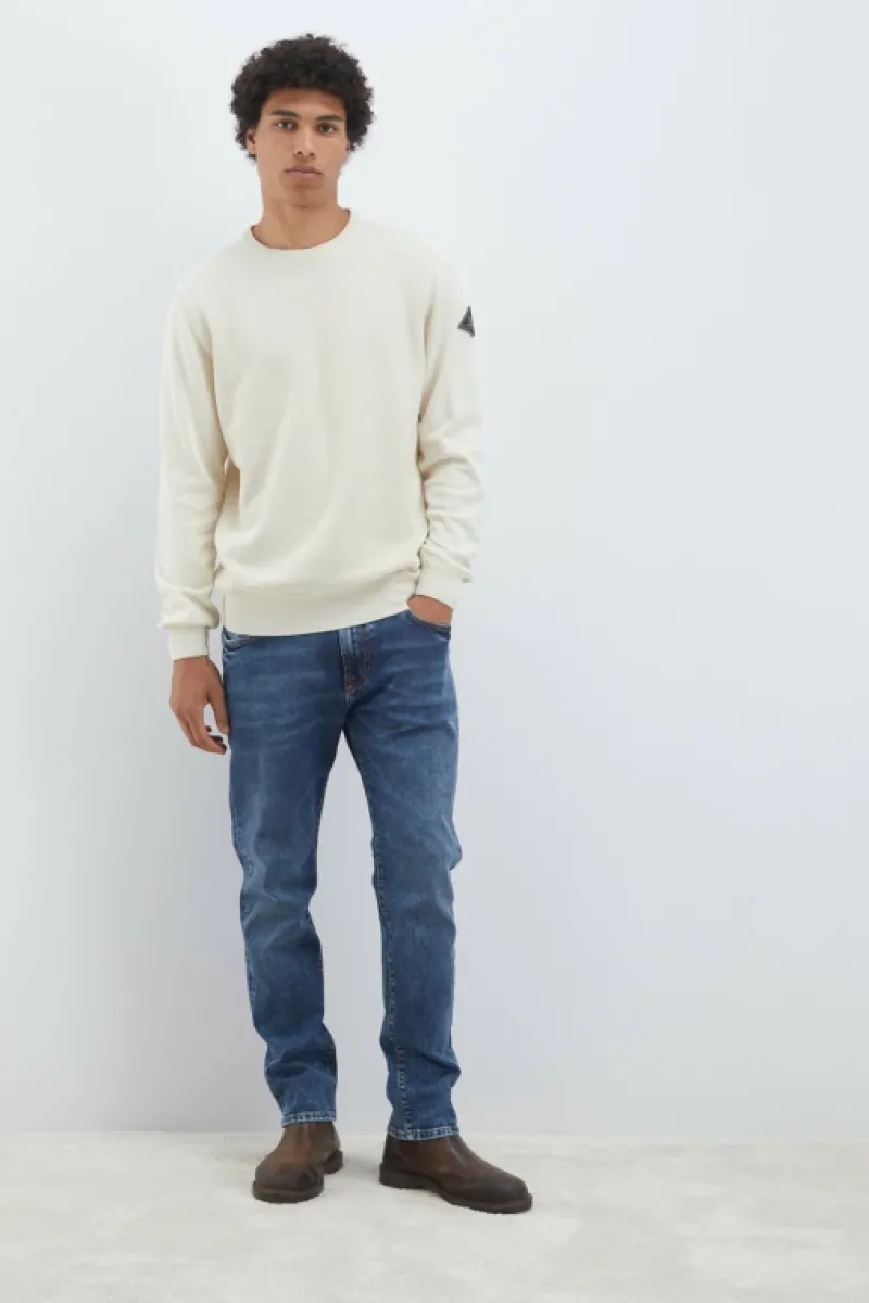 Roy Rogers Maglieria E Felpe>Maglia Girocollo In Cotone Punto Spillo BIANCO