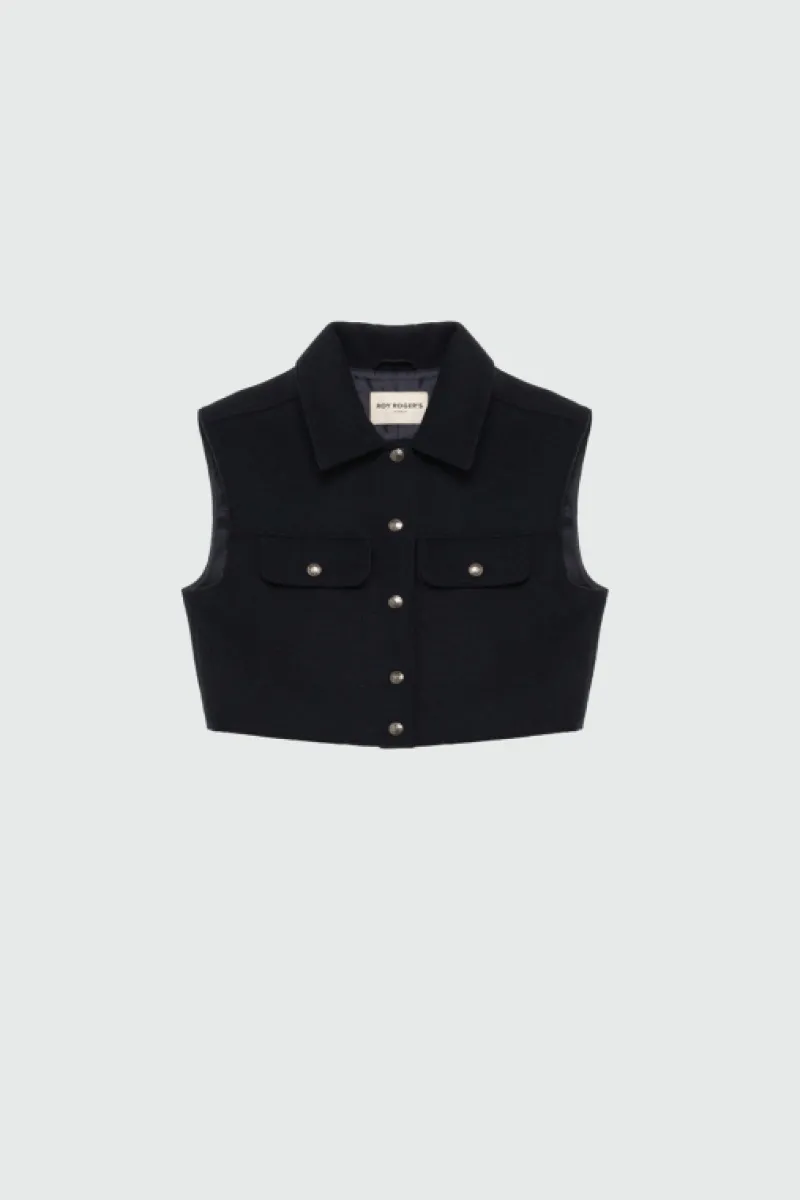 mini_gilet_melton_5.webp Roy Rogers Capispalla>Mini Gilet Melton BLU