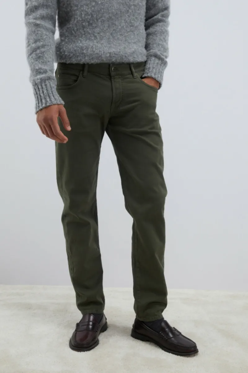 pantalone__plain_in_gabardina_2.webp Roy Rogers Pantaloni>Pantalone 517 Plain In Gabardina VERDE