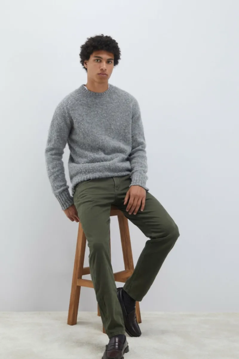 pantalone__plain_in_gabardina_4.webp Roy Rogers Pantaloni>Pantalone 517 Plain In Gabardina VERDE