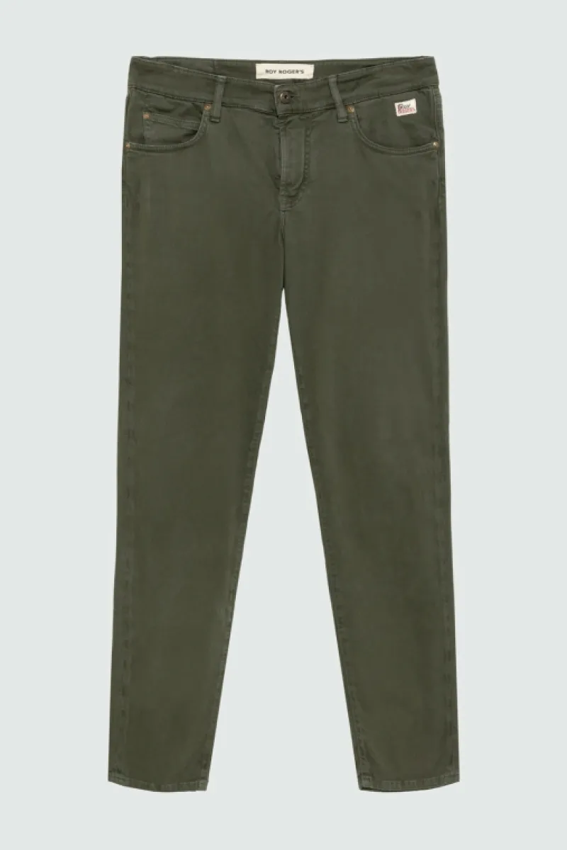 pantalone__plain_in_gabardina_5.webp Roy Rogers Pantaloni>Pantalone 517 Plain In Gabardina VERDE