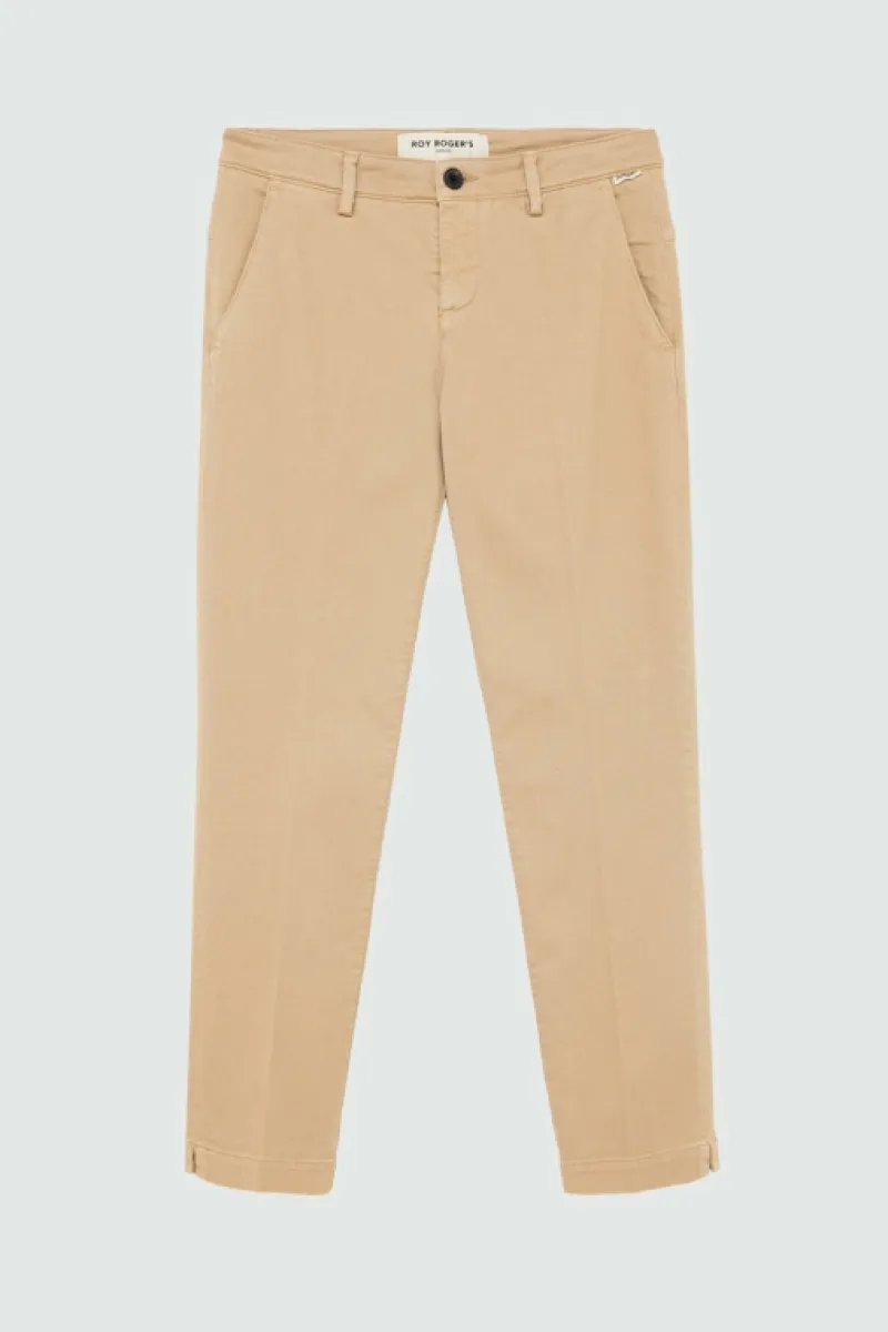 Roy Rogers Pantaloni E Gonne>Pantalone Chino Flow Soft Bull BEIGE