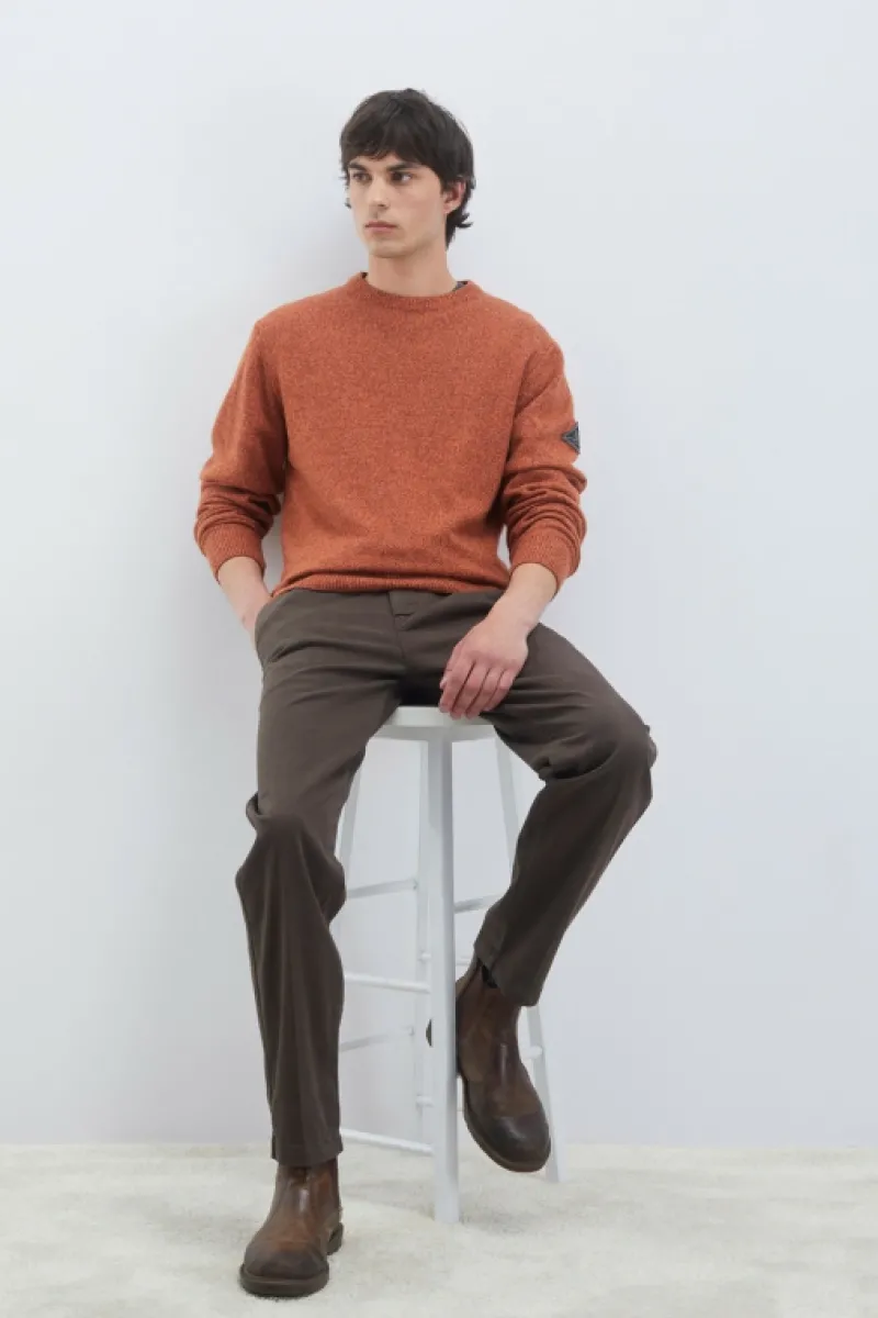 Roy Rogers Pantaloni>Pantalone Chino Smart In Gabardina MARRONE