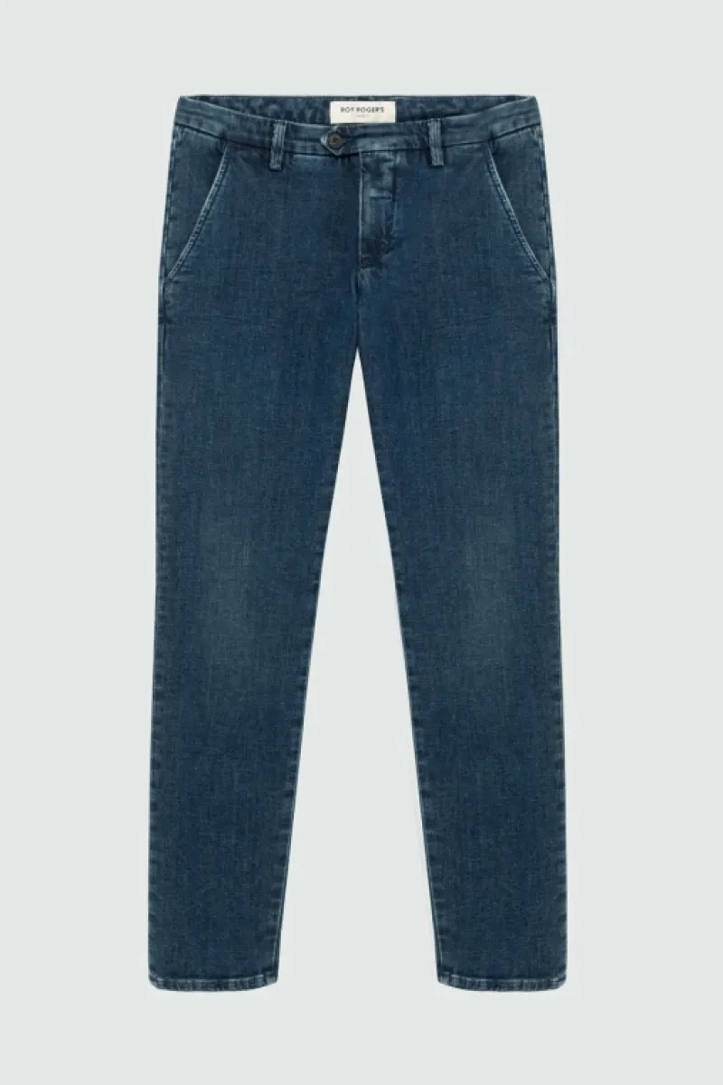 Roy Rogers Pantaloni>Pantalone New Rolf In Denim Dark BLU