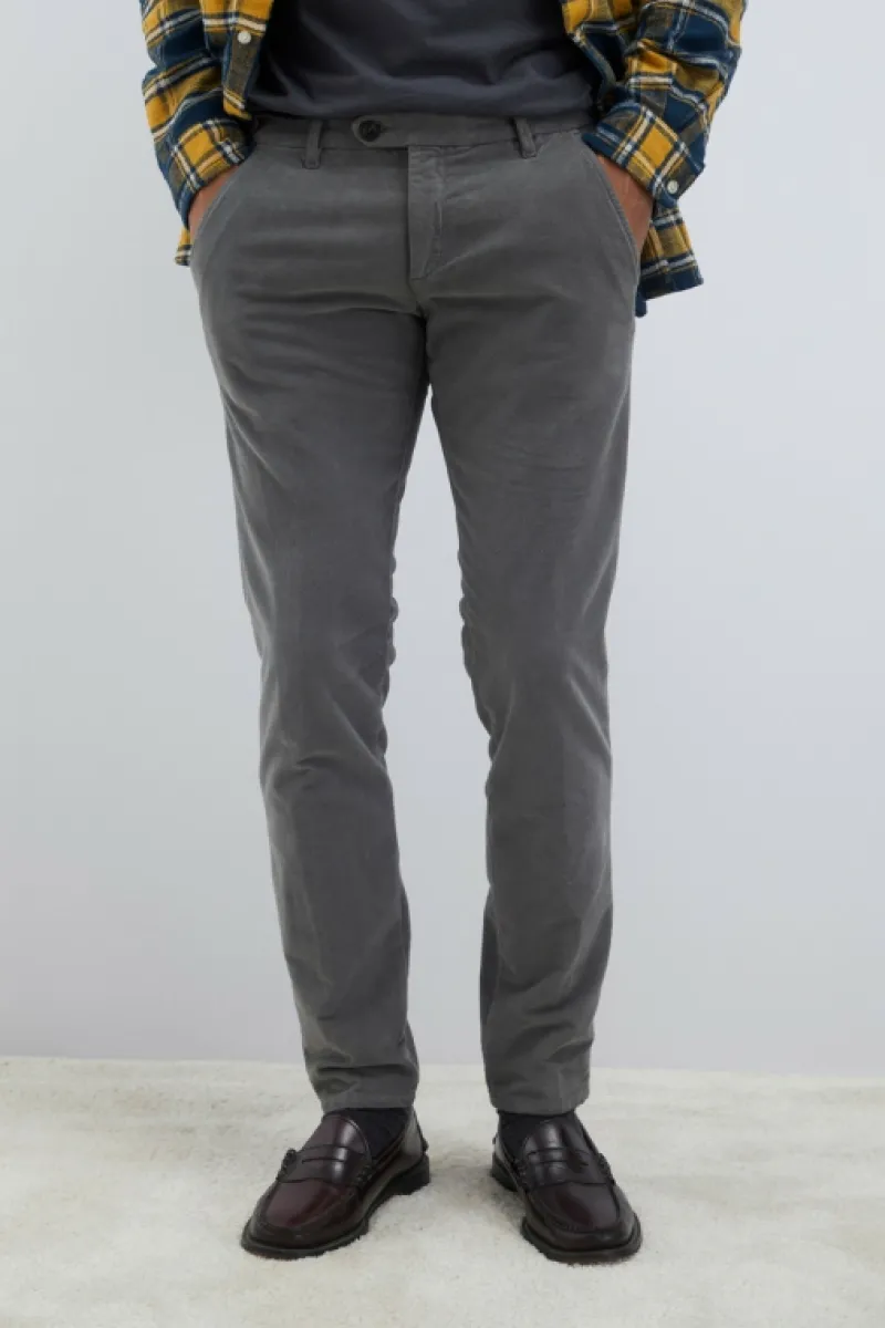 Roy Rogers Pantaloni>Pantalone New Rolf In Velluto Diagonal GRIGIO