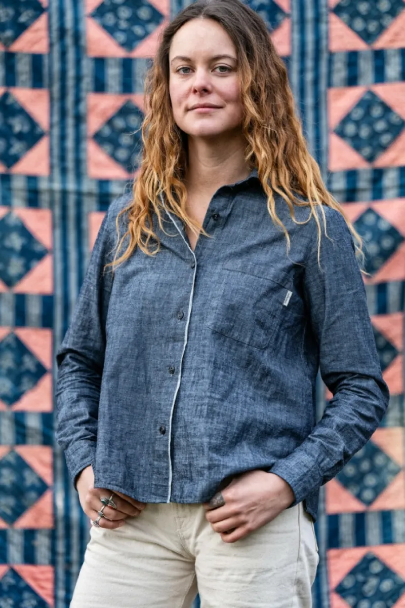 shirt_tiny_woman_jap_selvedge_chambray_rinse_2.webp Roy Rogers Camicie | Selvedge Bar>Shirt Tiny Woman Jap Selvedge Chambray Rinse BLU