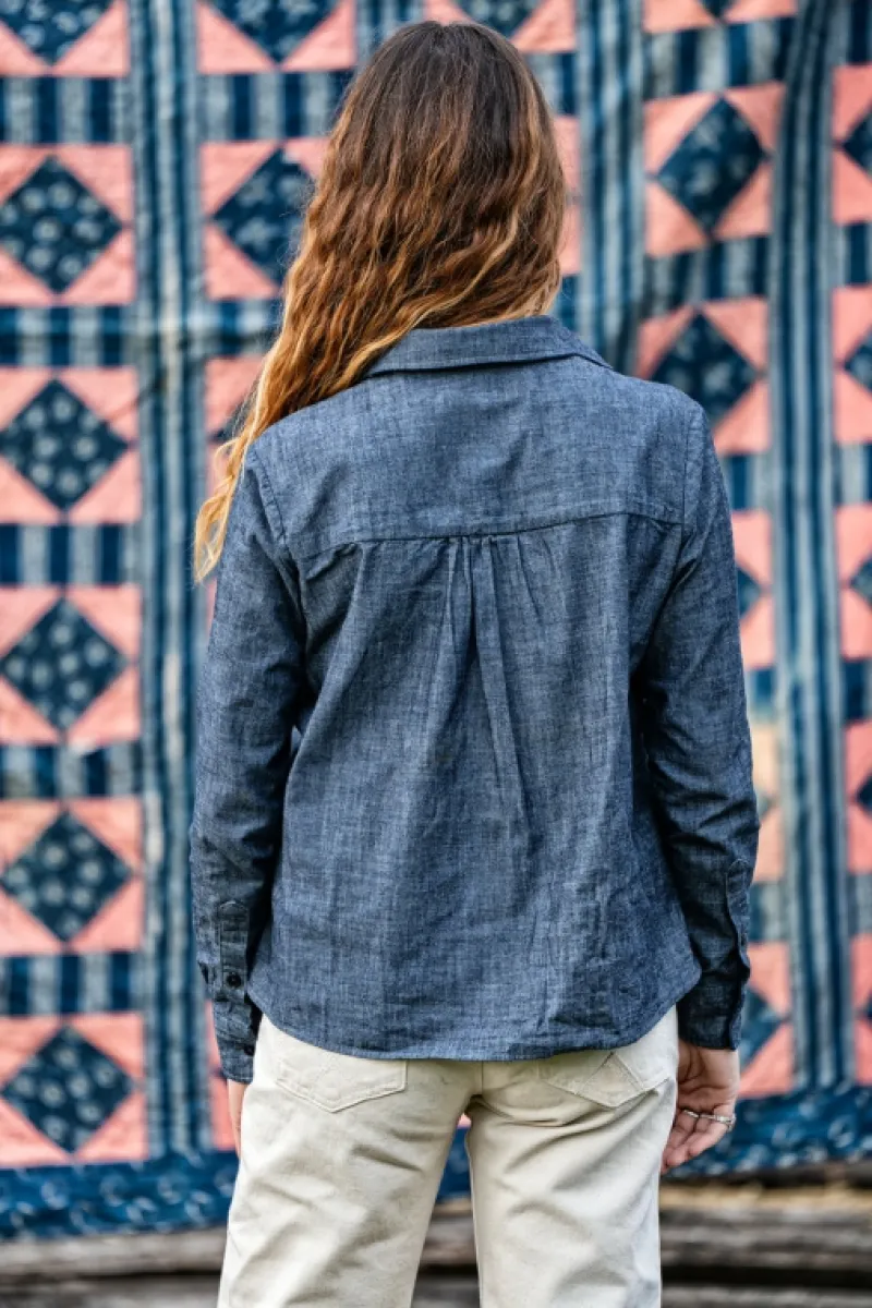 shirt_tiny_woman_jap_selvedge_chambray_rinse_3.webp Roy Rogers Camicie | Selvedge Bar>Shirt Tiny Woman Jap Selvedge Chambray Rinse BLU