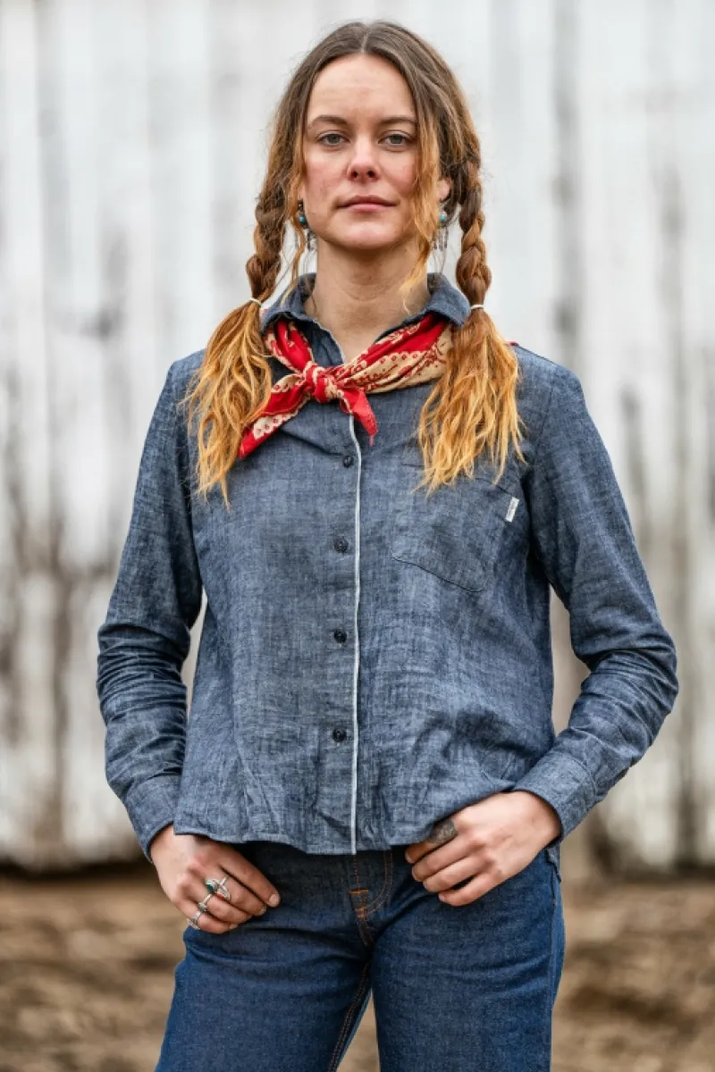 shirt_tiny_woman_jap_selvedge_chambray_rinse_6.webp Roy Rogers Camicie | Selvedge Bar>Shirt Tiny Woman Jap Selvedge Chambray Rinse BLU