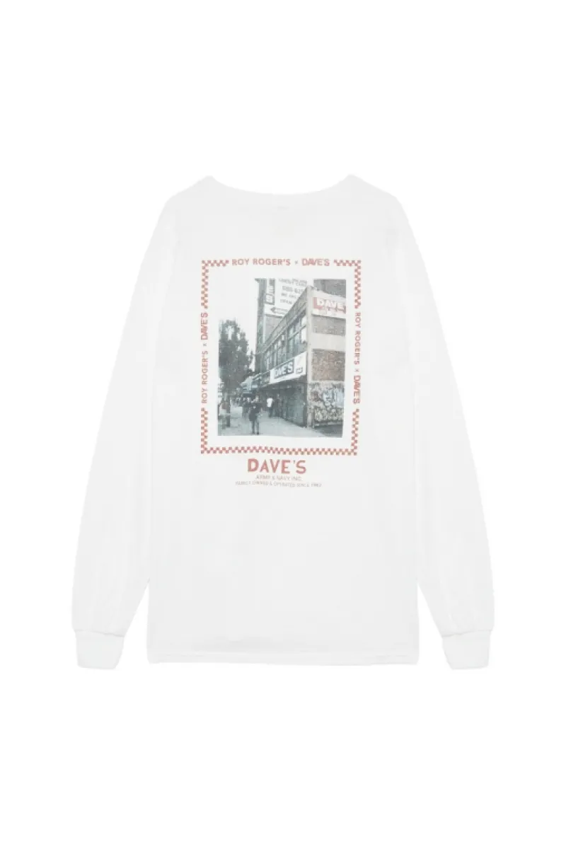 Roy Rogers Roy Roger's X Dave's Ny | Polo E T-shirts>T-shirt Roy Roger's X Dave's Ny Con Stampa Photo Vintage BIANCO
