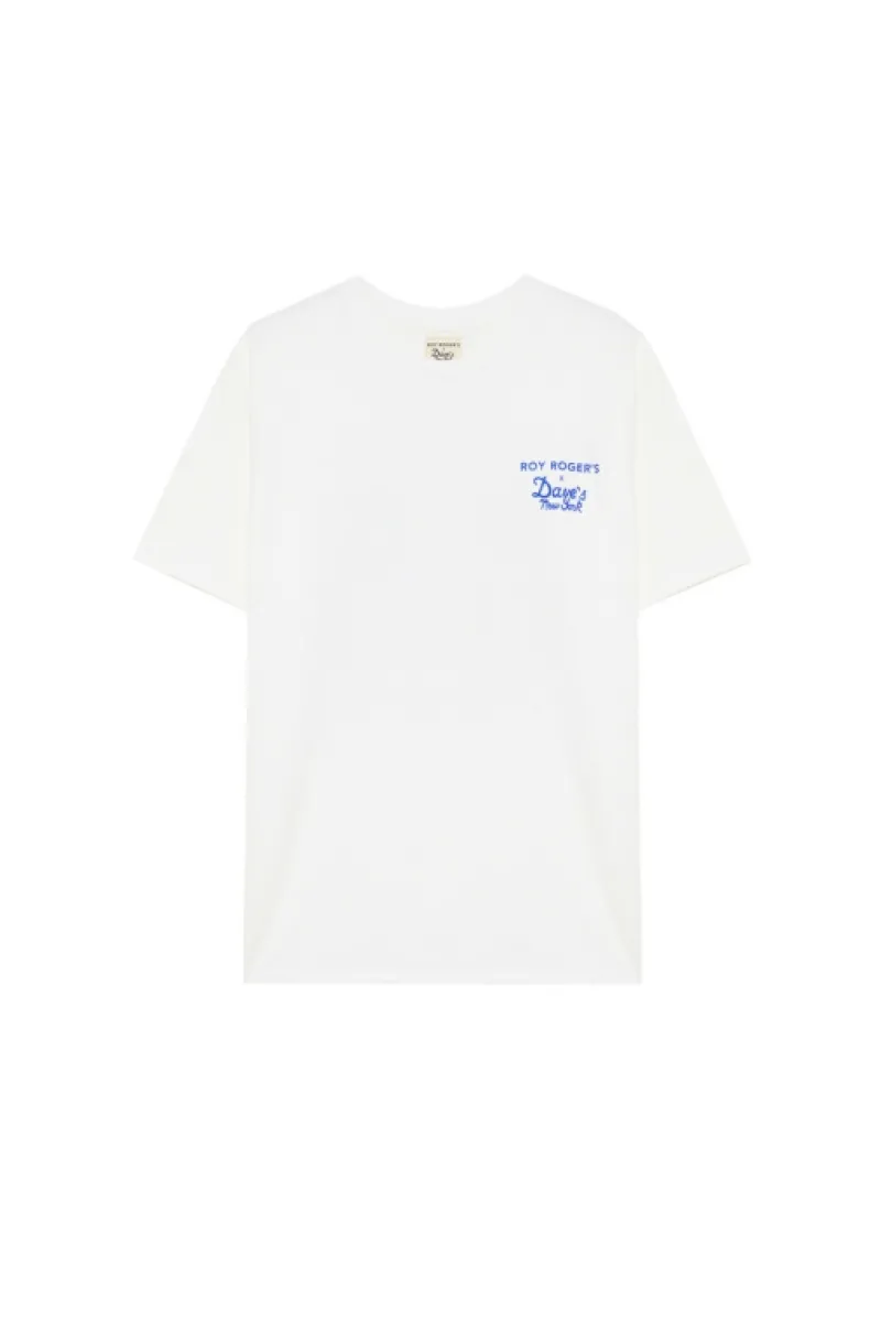 Roy Rogers Roy Roger's X Dave's Ny | Polo E T-shirts>T-shirt Roy Roger's X Dave's Ny Con Stampa Statement Pant BIANCO
