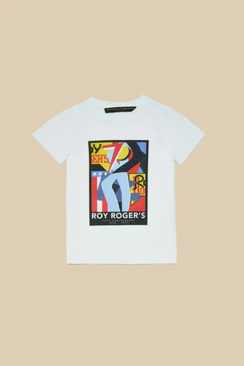 Roy Rogers Bambino>T-shirt 70th In Jersey BIANCO
